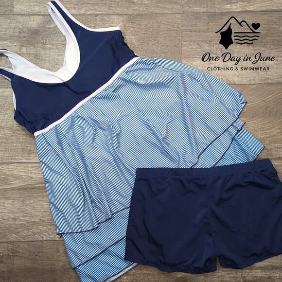 Charmleaks Tiered Tankini Boyshort Swimsuit Size L - Picture 5 of 5